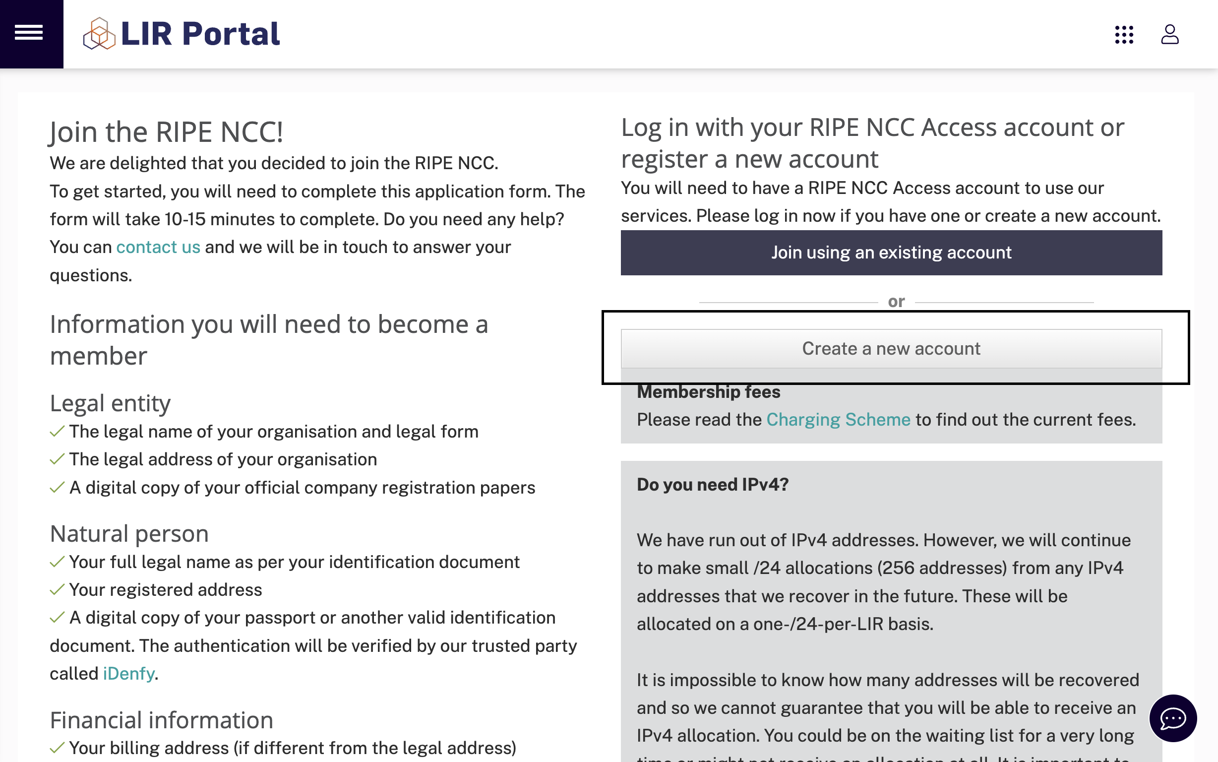 How to create RIPE Membership Step 1