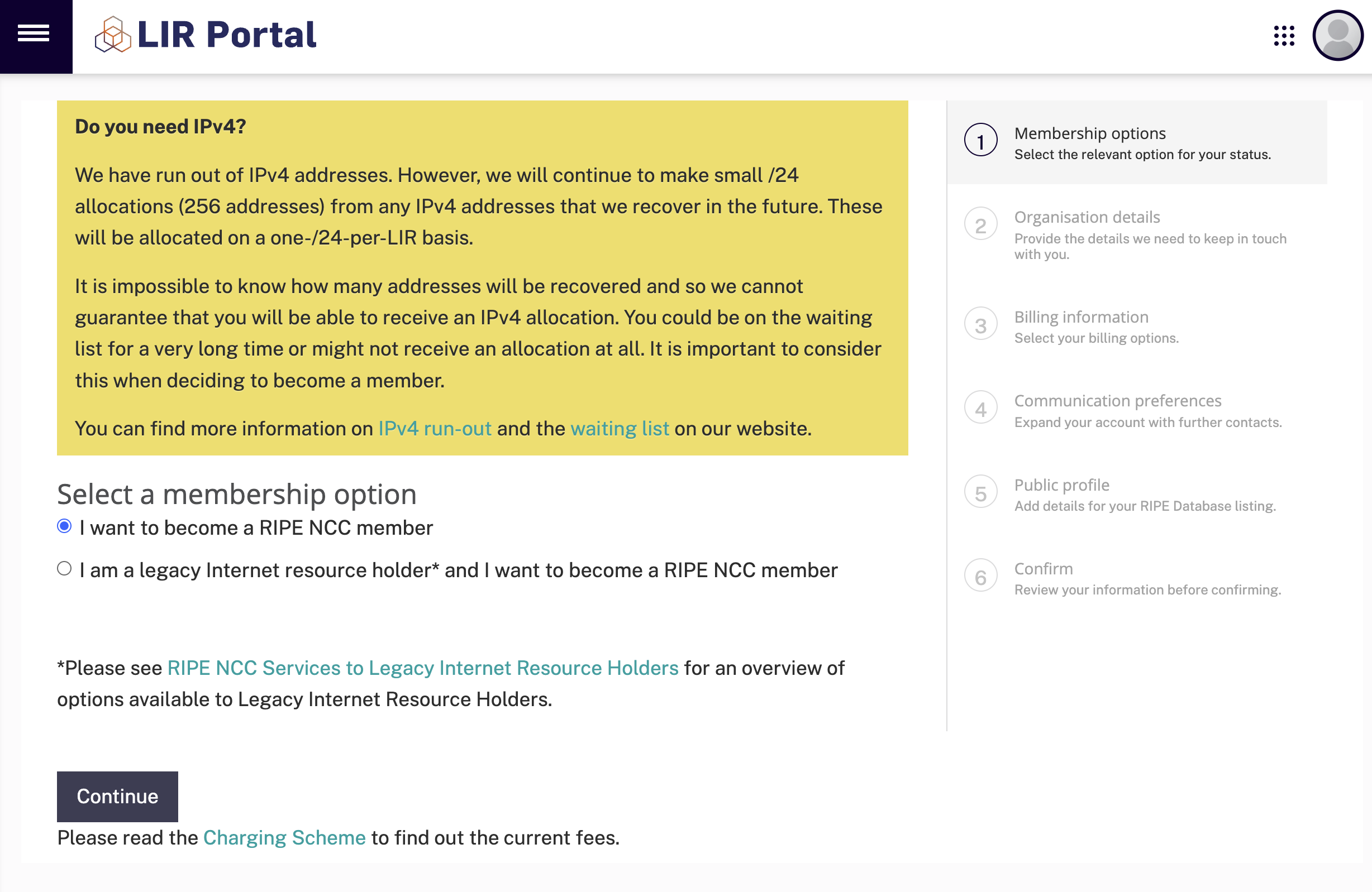 How to create RIPE Membership Step 3