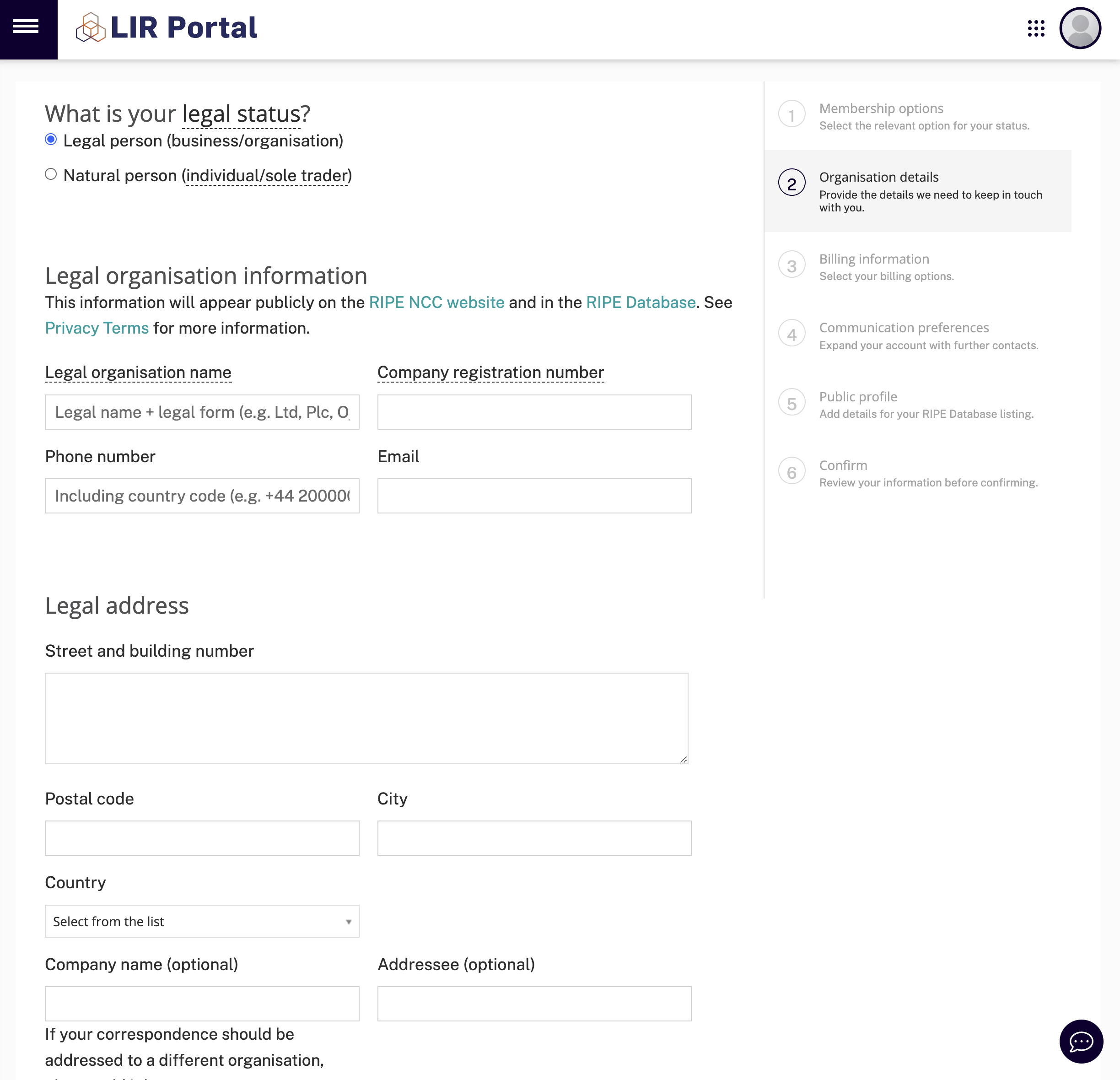 How to create RIPE Membership Step 4